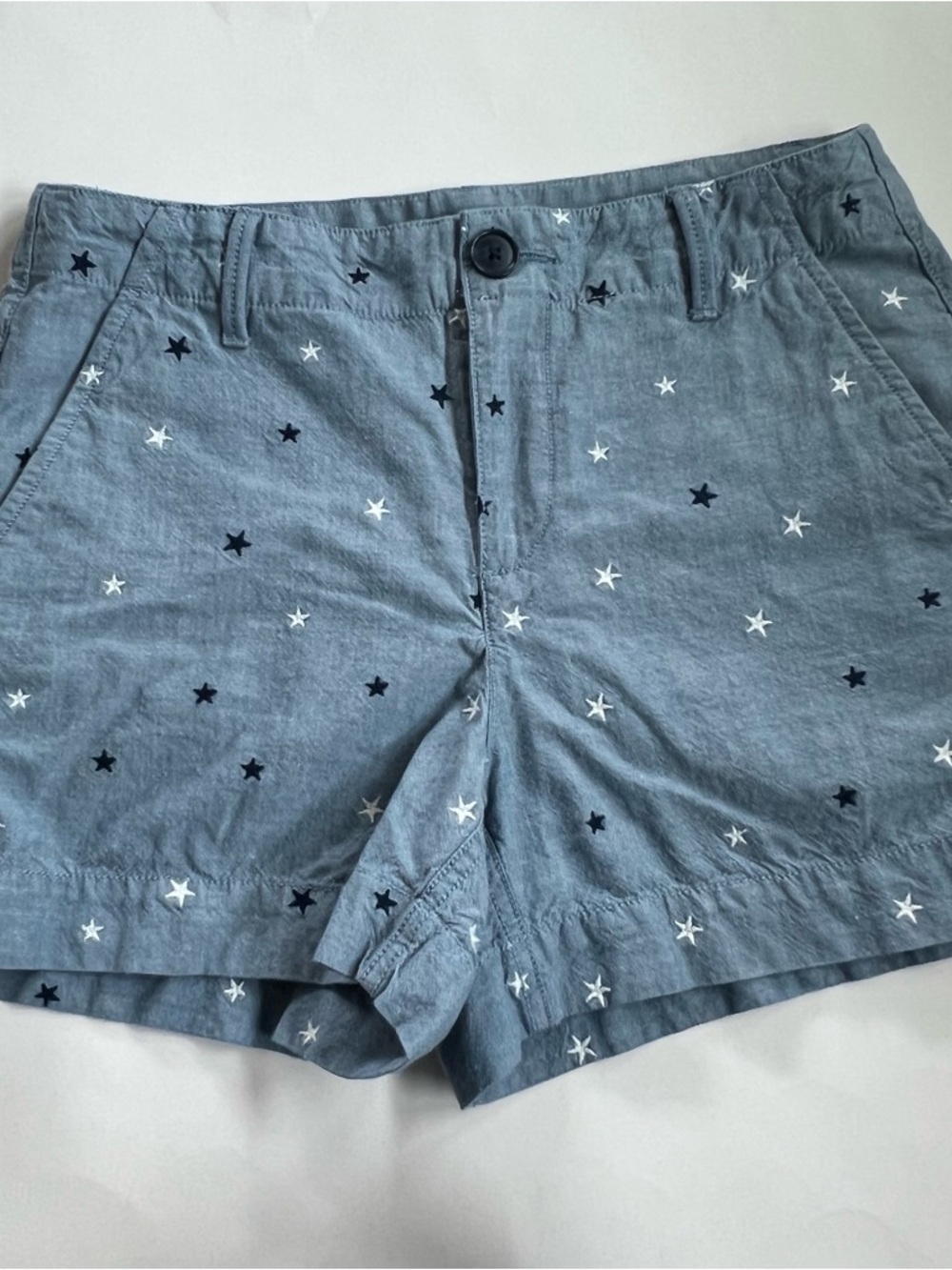 Loft petite twill blue stars denim cotton size 2